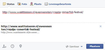 Link preview Facebook niet zichtbaar