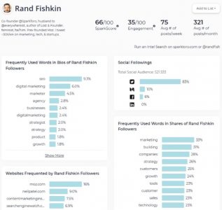 Social media profiel data overzicht