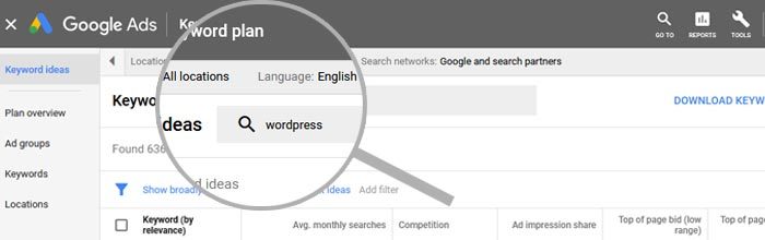 Setting language and locations in Google Ads