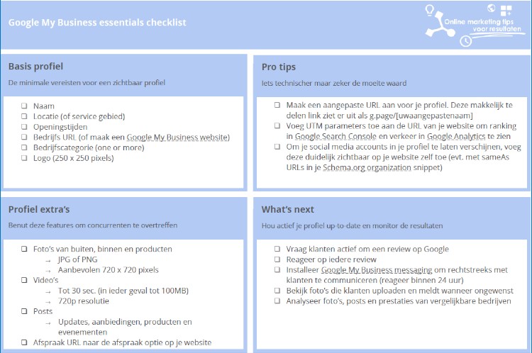 Google My Business checklist om gevonden te worden in Google