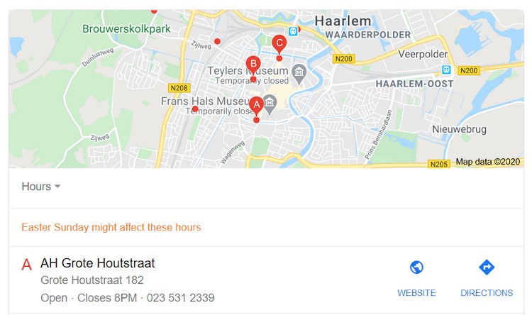 Google My Business resultaten in Google