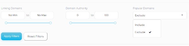 Website filters Sparktoro